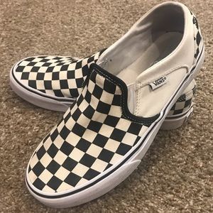 Vans checkered slip ons